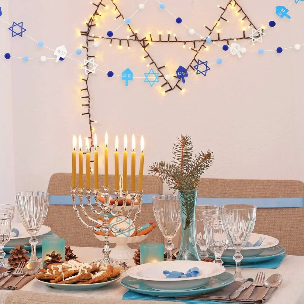 3 Pieces Hannukah‎ Banners Chanukah Decoration Banner Happy Hanukkah Garland